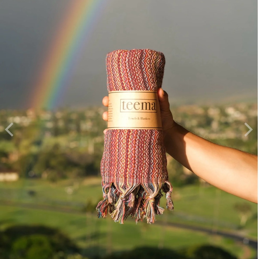 Teema Turkish Towel - Maroon multicolored wrap, cover or beach towel!
